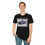 World's Best Dad Blue Convertible Sports Car T-Shirt