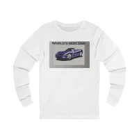World's Best Dad Blue Convertible Sports Car Long Sleeve T-Shirt