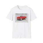 World's Best Dad Red Convertible Sports Car T-Shirt