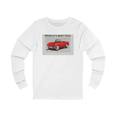 World's Best Dad Red Convertible Sports Car Long Sleeve T-Shirt