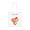 World's Best Mum Teddy And A Basket Of Hearts Cotton Shopping Tote Bag