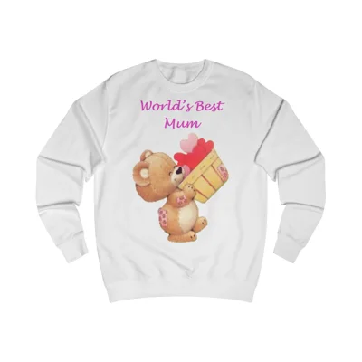 World's Best Mum Teddy And A Basket Of Hearts Sweatshirt