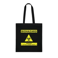 Zombie Biohazard Active Sign Cotton Shopping Tote Bag