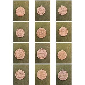 Christian Christmas Baubles - Set 1 - 2mm MDF
