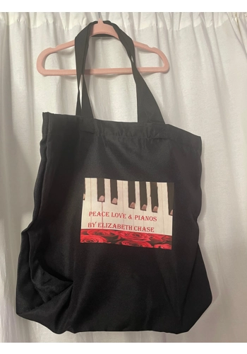 Peace Love & Pianos Black Tote