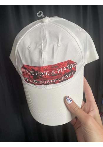 Peace Love & Pianos Crisp White Hat