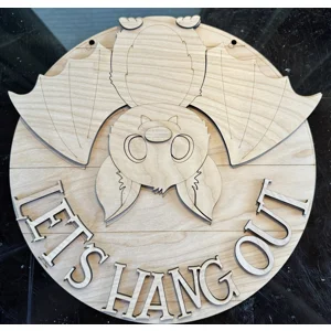 Lets Hang Out Bat Door Hanger