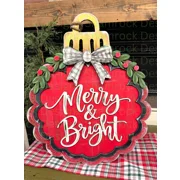 Merry & Bright Door hanger