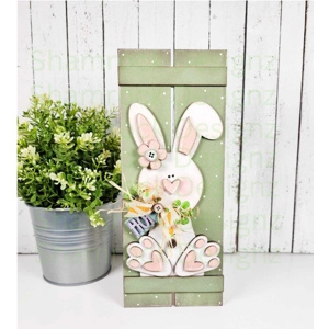 Prim Bunny Table Top Pallet Sign