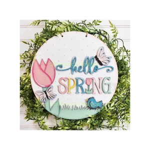 Hello Spring Door Round 10.5