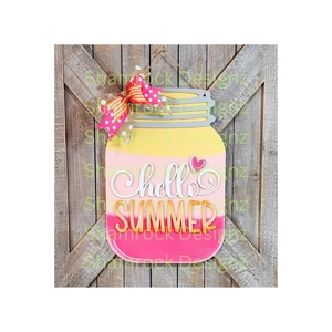 Hello Summer Mason Jar Door Hanger Sign