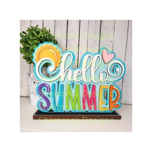 Standing Hello Summer Shelf Sitter