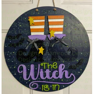 The Witch is in Door hanger