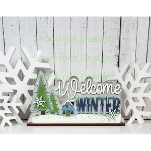 Welcome Winter Word Art Shelf Sitter