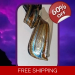 Glass Drop Necklace - Brown/Blue