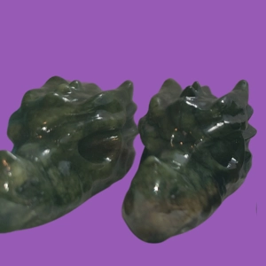 Mini Jade carved dragon heads