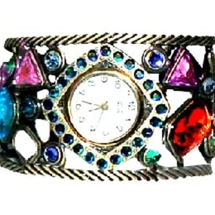 Women's Fashion Cuff Watch Colorful Stones
