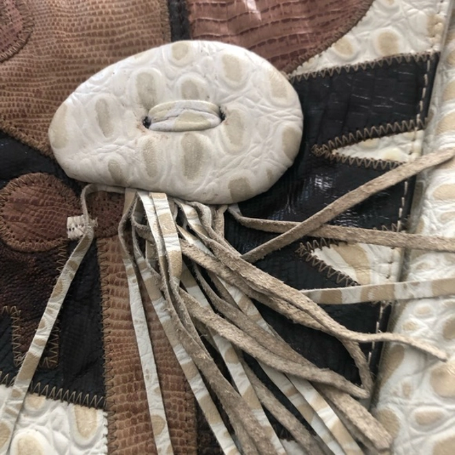 Additional Image for Leather Textured Appliqued Patches Enveope Leather
