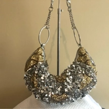 Sparkling Handbag Gold and S..