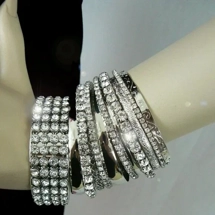 Rhinestone and Silver Stacke..
