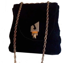 Suede Black Shoulder Bag