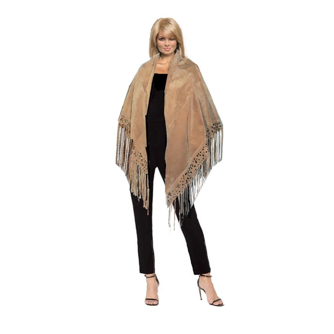 Additional Image for Suede Fringed Cape