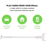 (Apple MFi Certified) iPhone AUX Cord for iPhone,Lightning to 1/8 Inch Audio Cable,3.3ft, Headphone