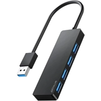 USB 3.0, 4 Port USB Portable USB Adapter for Desktop, Laptop
