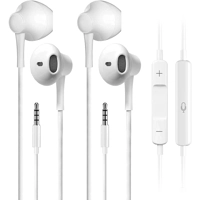 Earbuds 2 Pack, Earbuds HiFi Stereo Earphones Headphones