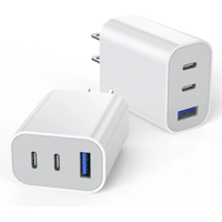 [2-Pack]iPhone 16 15 Charger Block,35W 3-Port Fast USB C Charger Block Dual Port PD Power Adapter