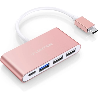 LENTION 4-in-1 USB-C  with Type C, USB 3.0, USB 2.0 for 2024-2016 MacBook Pro (M1-M4), iPhone 16 LENTION 4-in-1 USB-C  with Type C, USB 3.0, USB 2.0 for 2024-2016 MacBook Pro (M1-M4), iPhone 16