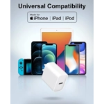 USB C Charger Block [2 Pack] iPhone 16 15 14 13 12 11 Charger Block, Type C Wall Charger 20 Watt