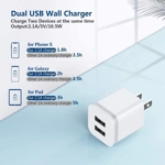 USB Wall Charger, LUOATIP 3-Pack 2.1A 5V Dual Port Cube Power Adapter Plug Block Charging Box USB Wall Charger, LUOATIP 3-Pack 2.1A 5V Dual Port Cube Power Adapter Plug Block Charging Box