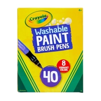 Crayola No-Drip Paint Brush Pens, Assorted Colors Set, 40 ..