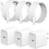 iPhone Fast Charger 3+3Pack USB C Wall Charger with 6FT Fast Charging Cable Compatible with iPho