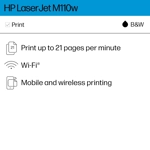 HP LaserJet M110w Wireless Black & White Printer, Print, Fast speeds, Easy setup, Mobile printing HP LaserJet M110w Wireless Black & White Printer, Print, Fast speeds, Easy setup, Mobile printing