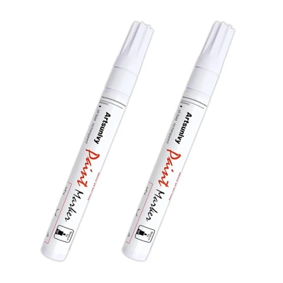 White Paint Pens marking pens Permanent Markers - 2 Pack Oil Based Waterproof Markers White Paint Pens marking pens Permanent Markers - 2 Pack Oil Based Waterproof Markers