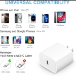 USB C Charger Block [2 Pack] iPhone 16 15 14 13 12 11 Charger Block, Type C Wall Charger 20 Watt