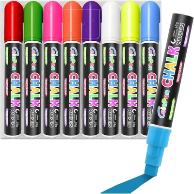 Window Chalk Markers for Cars Glass Washable, 8 Colors Jumbo Liquid Chalk Marker Pens Window Chalk Markers for Cars Glass Washable, 8 Colors Jumbo Liquid Chalk Marker Pens