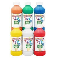 Colorations Paraben-Free Washable Tempera Paint for Kids - 8 Ounce Bottles, Set of 6 Primary Colors,