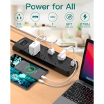 Power Strip - Addtam Surge Protector with 10 Outlets and 4 USB Ports Power Strip - Addtam Surge Protector with 10 Outlets and 4 USB Ports