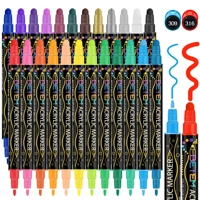 Betem 24 Colors Dual Tip Acrylic Paint Pens Markers, Premi..