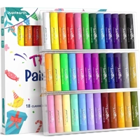 36 Colors Tempera Paint Sticks with 120 PDF Coloring Pages and 30 Stickers