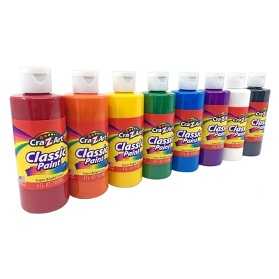 Cra-Z-art Washable Classic Paint Bulk Pack 8ct, Assorted Colors 4oz each bottle Cra-Z-art Washable Classic Paint Bulk Pack 8ct, Assorted Colors 4oz each bottle