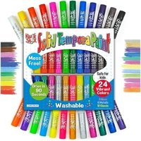 Kwik Stix Solid Tempera Paint Sticks, 24 Colors, Washable Paint Sticks for Kids, Non-Toxic, Quick