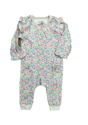 M&S baby girl 0-1 months pretty floral zip-up sleep suit