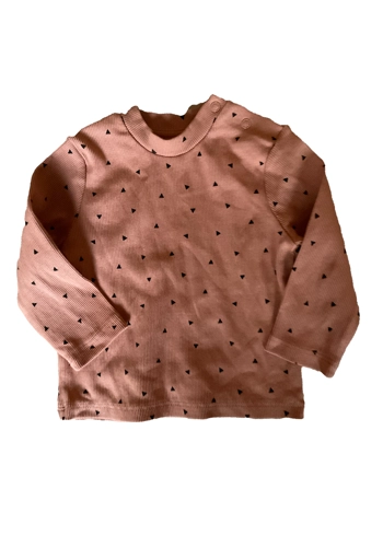 Unisex baby 6-9 months boy girl long sleeved coral top 6-9 months VGC