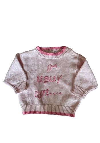 Baby girl cotton pink jumper newborn size