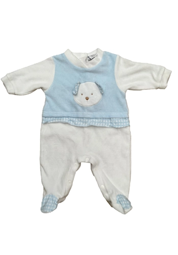Mi Sa baby boy soft velour sleep suit 0-3 months