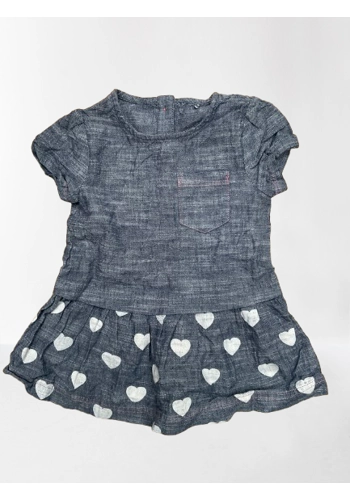 Pretty heart denim dress 6-9 months baby girl